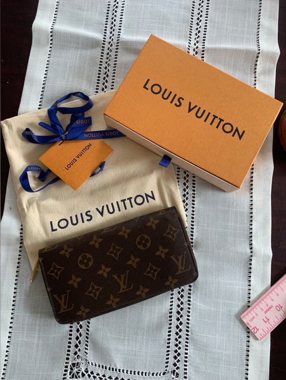Louis Vuitton Pink Zip-Around Continental Wallet with Gold Hardware